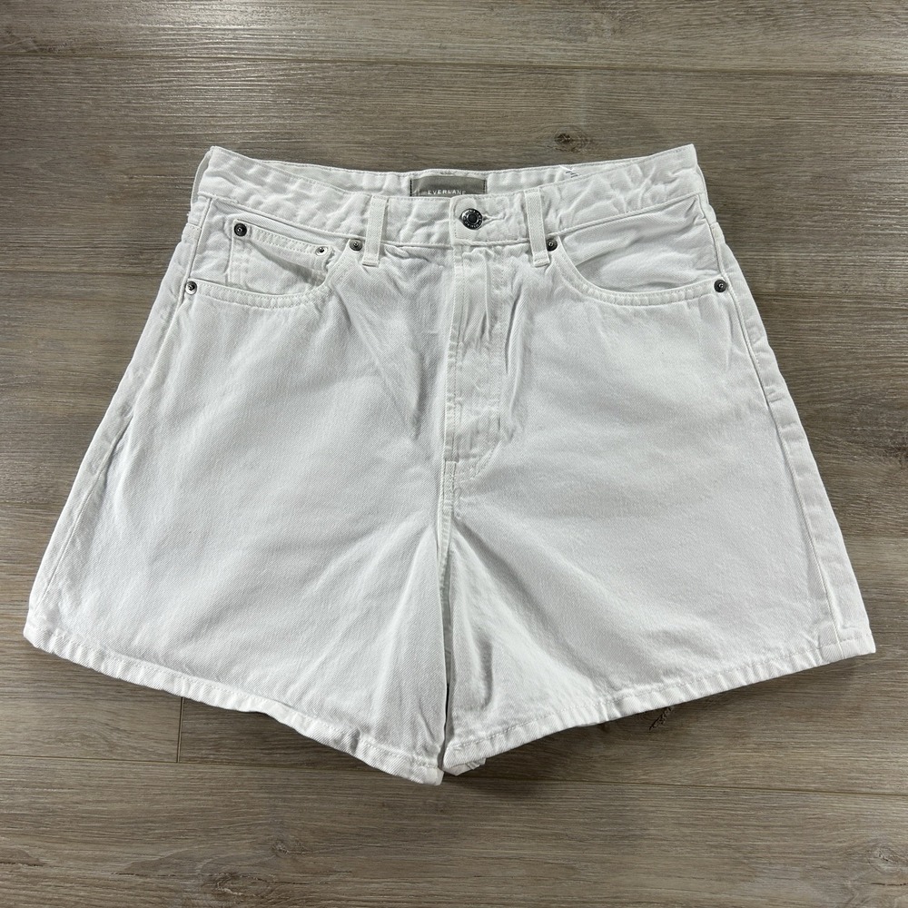 Everlane Size 28 Women's White A-Line High Rise Denim Shorts